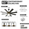 Dextrus 60 in Modern LED Outdoor/Indoor Ceiling Fan with Remote Control