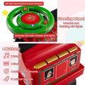 6V 2 Seater Ride On Train with Detachable Carriage, Under Seat Storage, Whistle & Flashing LED Lights, Trackless Electric Ride On Toy for Kids