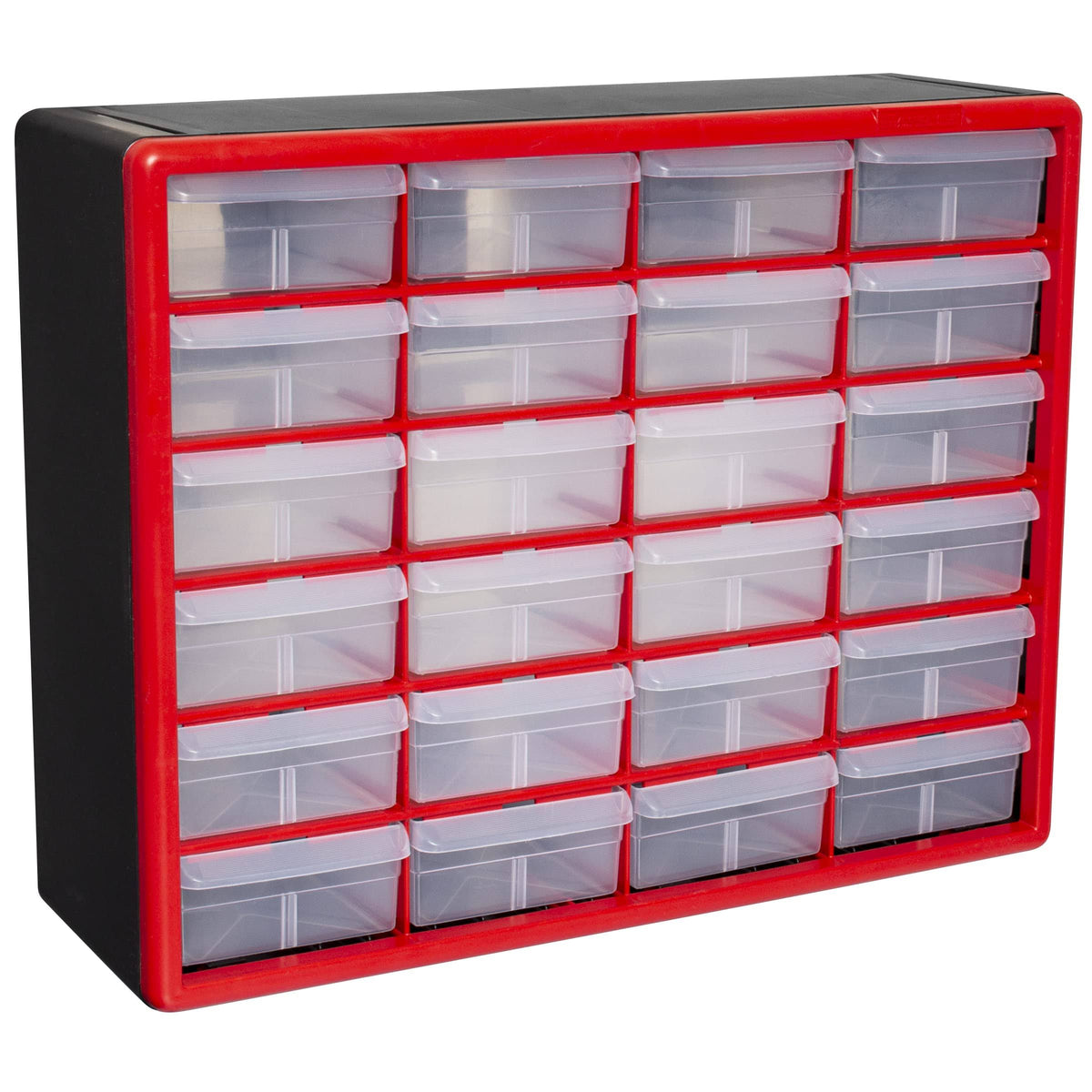 Akro Mils 24 Drawer Plastic Storage Organizer with Drawers for Hardware, Small Parts, Craft Supplies, Red, Size: One Size