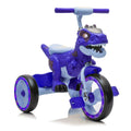 Xuanlur Kids Ride on Dinosaur Tricycle, Toddlers Kid Trike with Wide Flash Wheels, Anti Slip Pedals, Rear Basket, Music & LED Lights, Toddler Bike