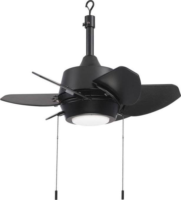 Harbor Breeze Gaskin 24 in Matte Black LED Indoor/Outdoor Ceiling Fan with Light (6 Blade)